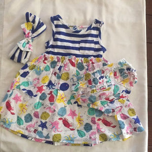 Organic Tommy Bahama Set - Dress Bloomers Headband